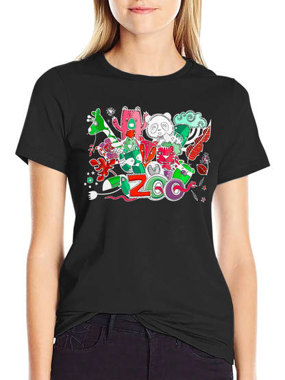 Zoo Animal Graphic Print T-Shirt