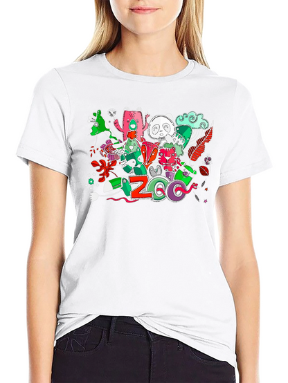 Zoo Animal Graphic Print T-Shirt