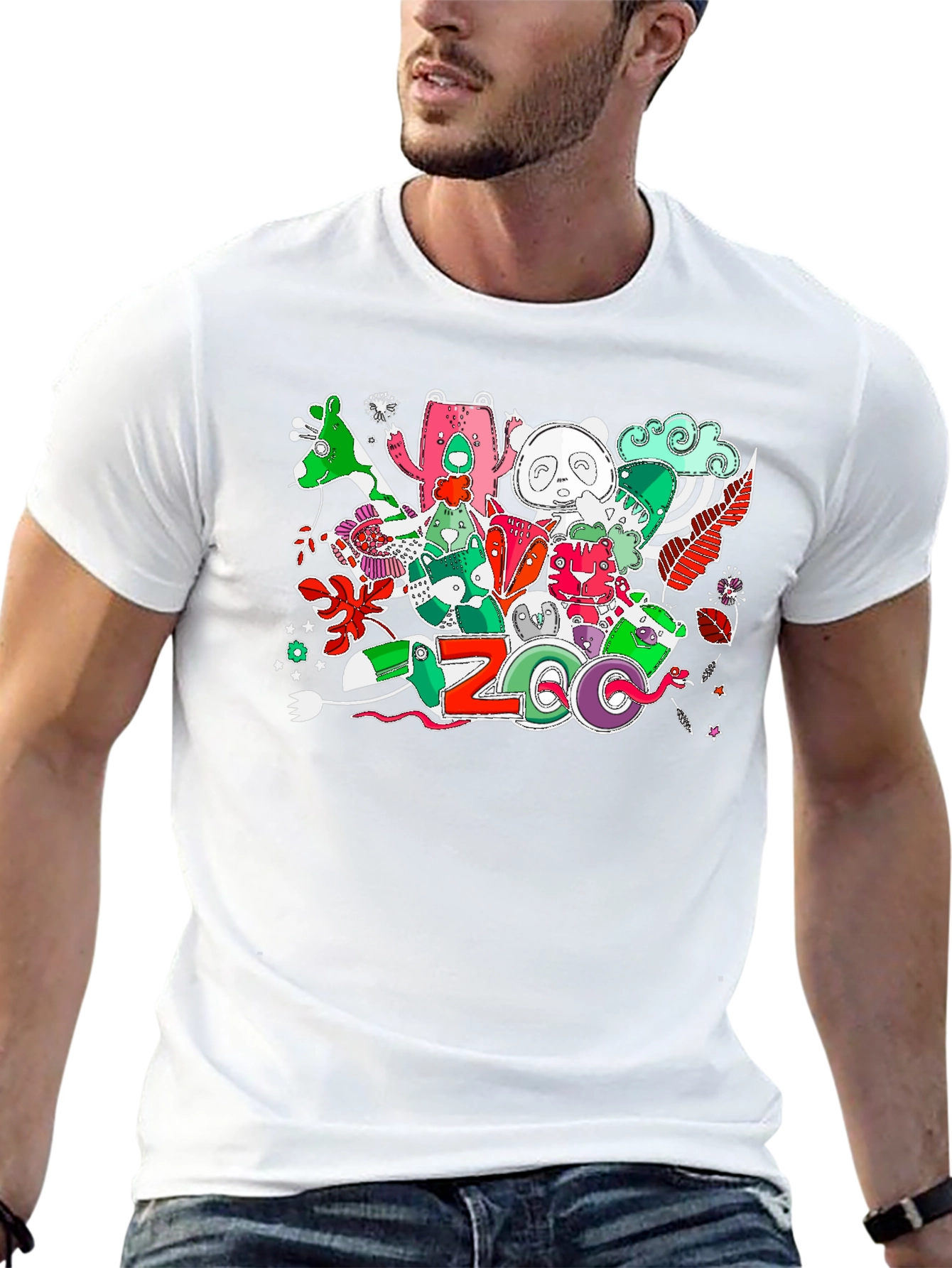 Zoo Animal Graphic Print T-Shirt