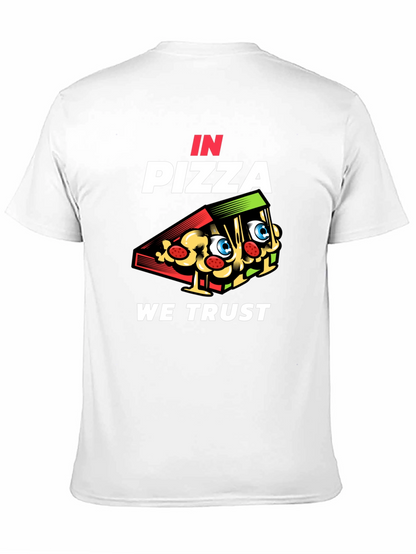 In Pizza We Trust Black Graphic Tee