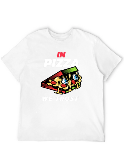 In Pizza We Trust Black Graphic Tee