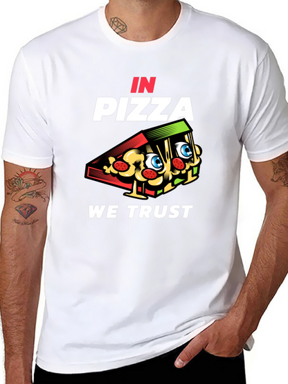 In Pizza We Trust Black Graphic Tee