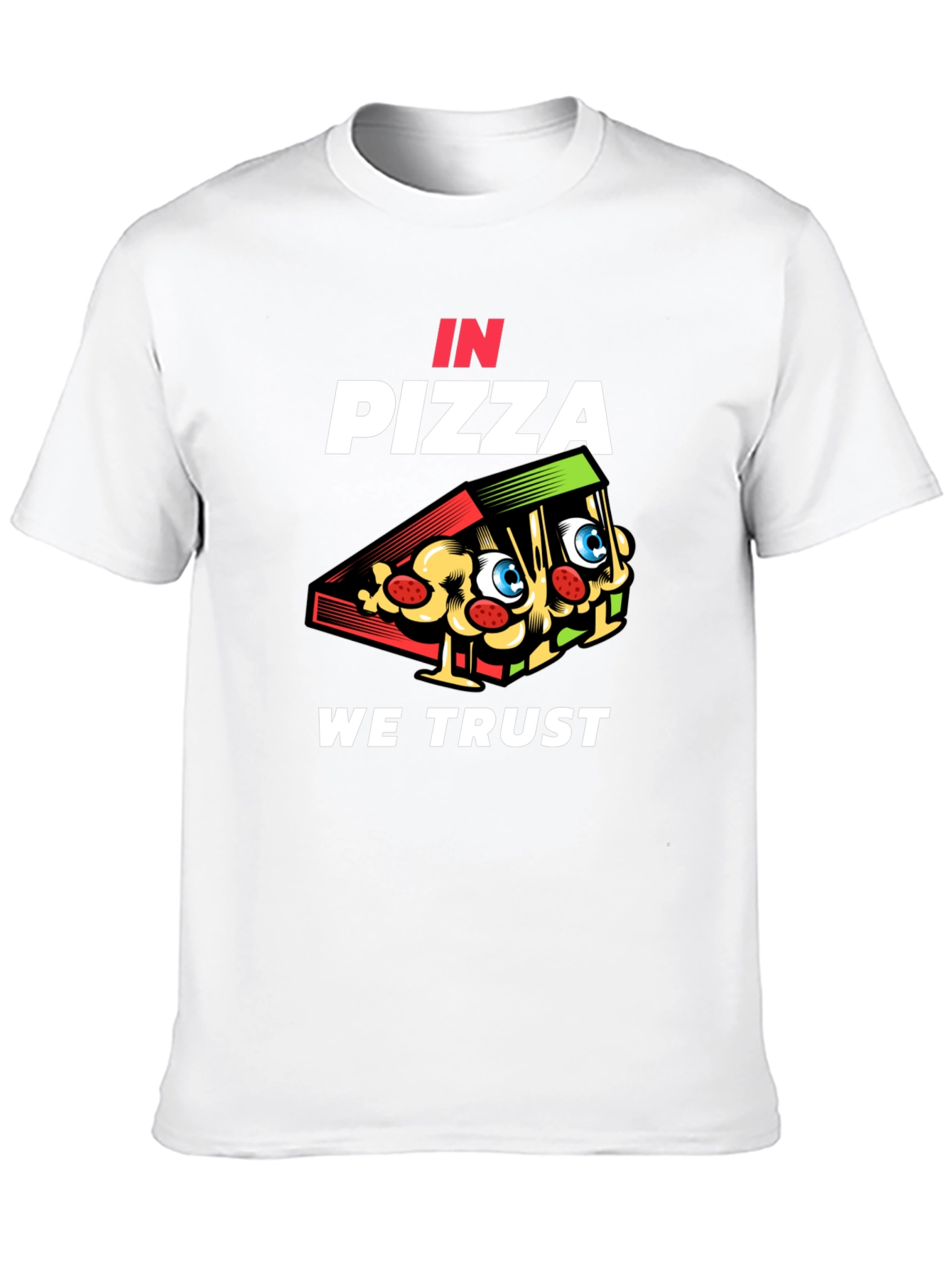 In Pizza We Trust Black Graphic Tee