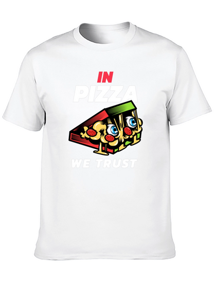 In Pizza We Trust Black Graphic Tee