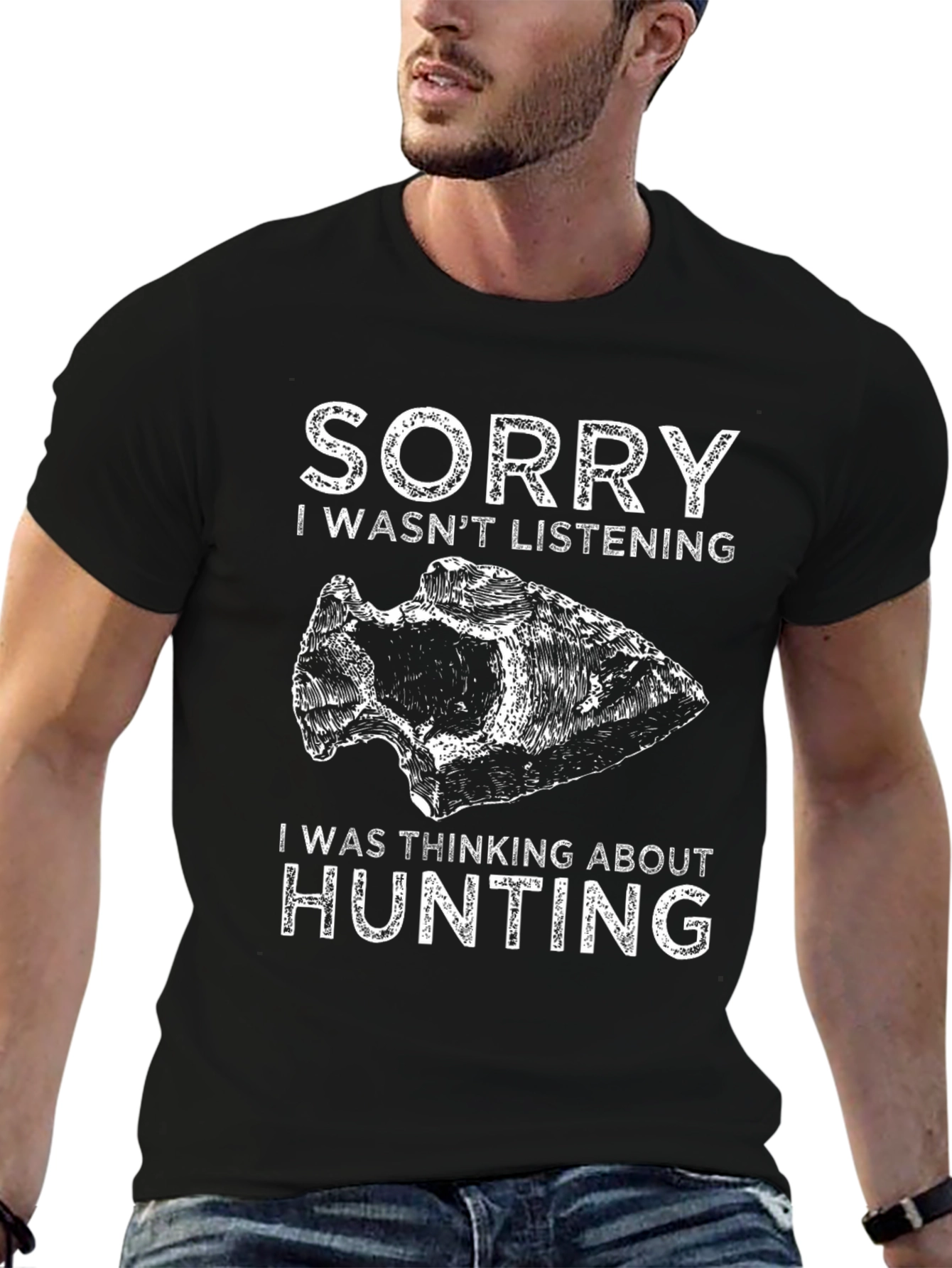 Hunting Graphic T-Shirt - Sorry Thinking About Hunting