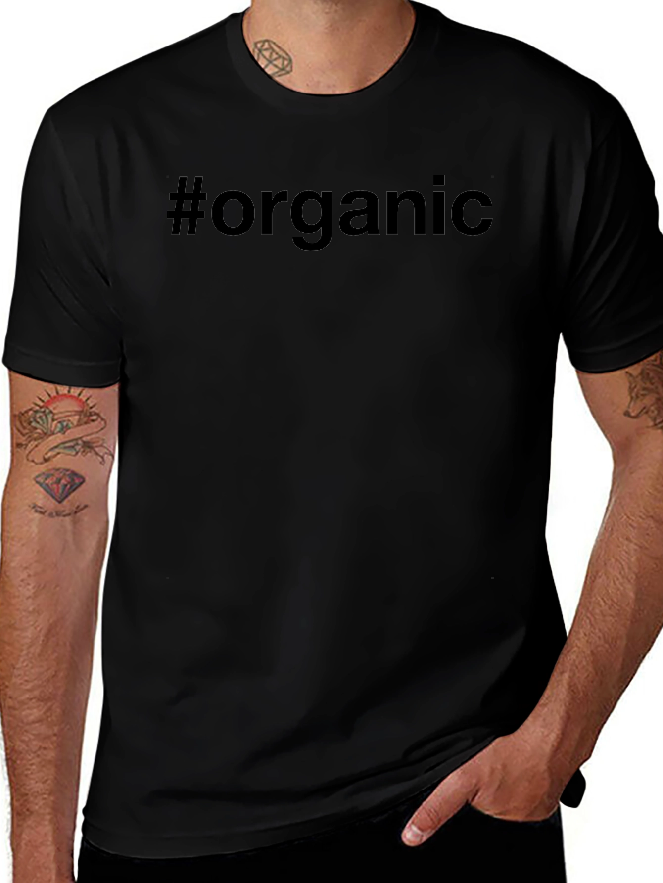 #organic Black T-Shirt