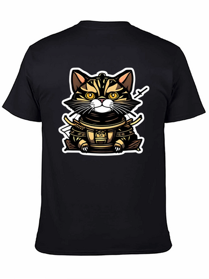 Samurai Cat T-Shirt - Warrior Kitten Design