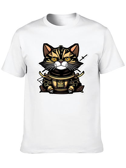 Samurai Cat T-Shirt - Warrior Kitten Design