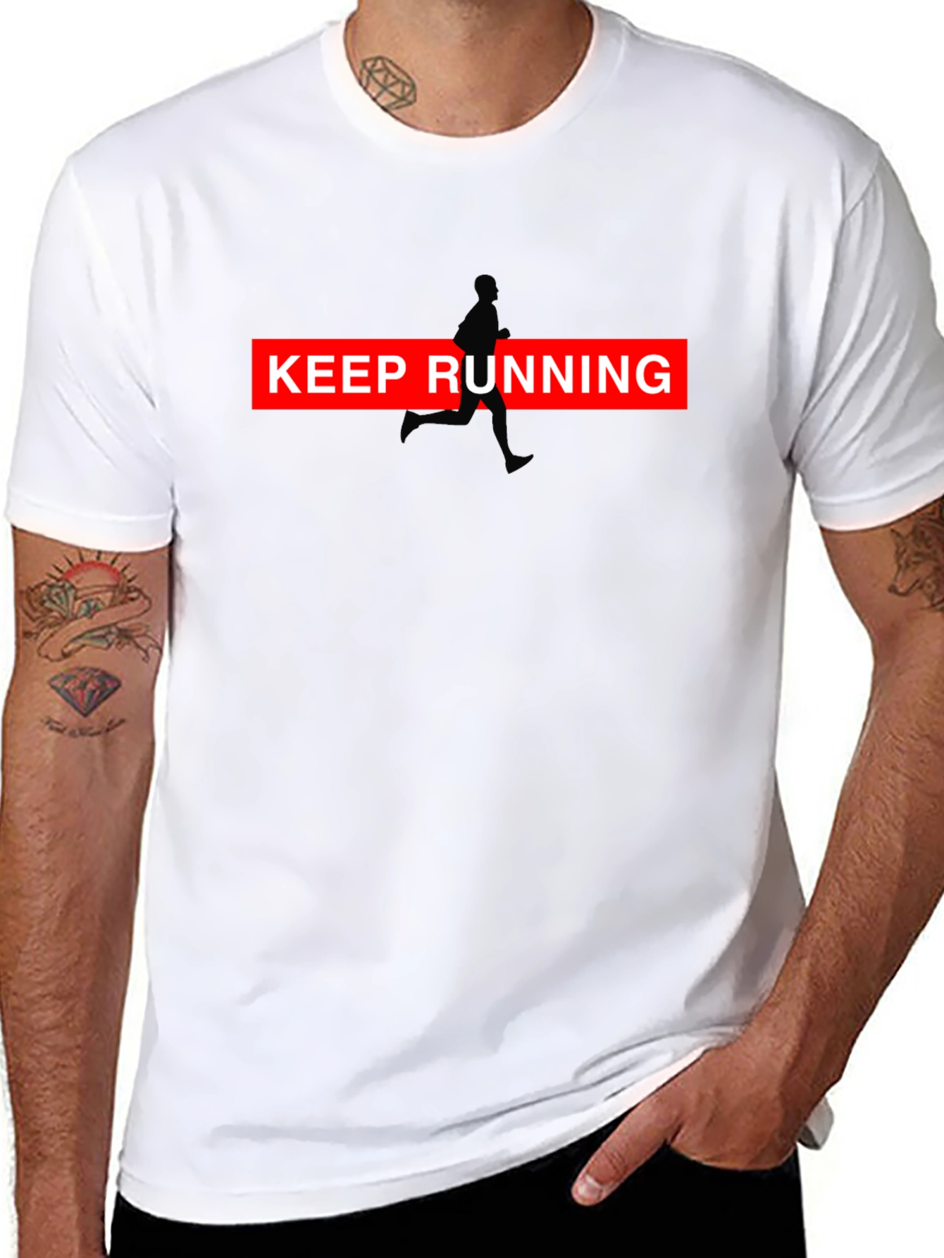 Keep Running Graphic Tee - Black