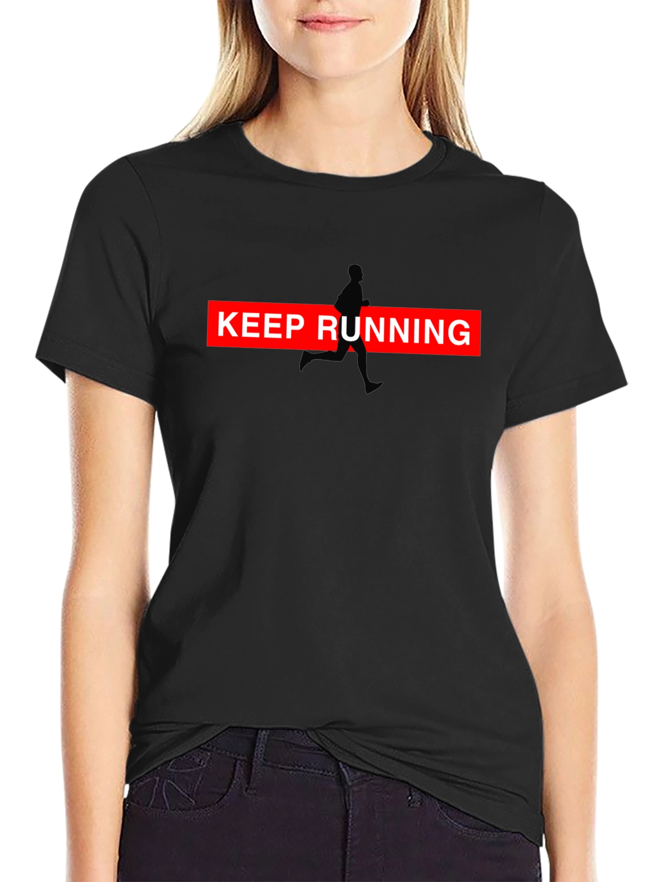 Keep Running Graphic Tee - Black