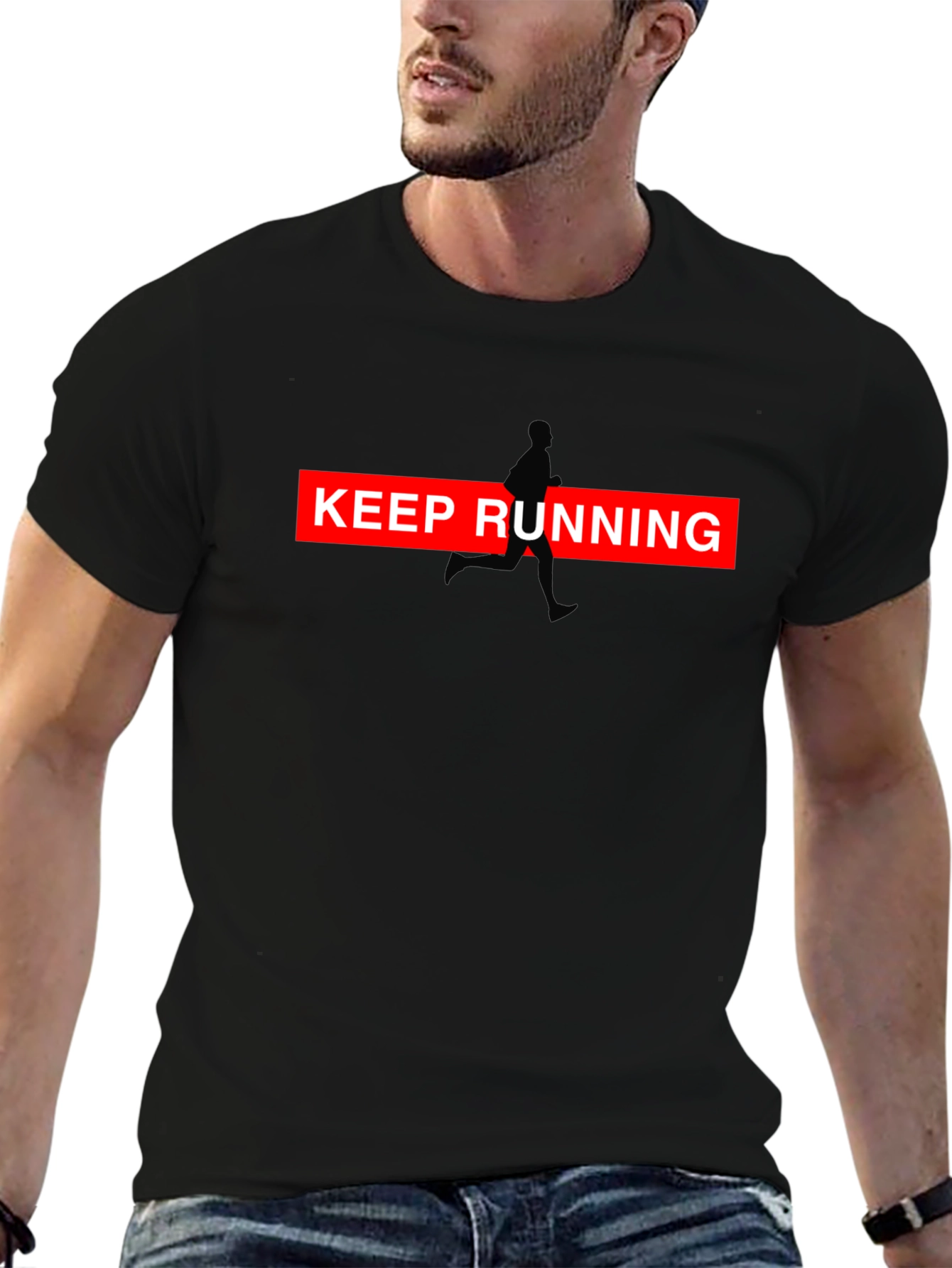 Keep Running Graphic Tee - Black