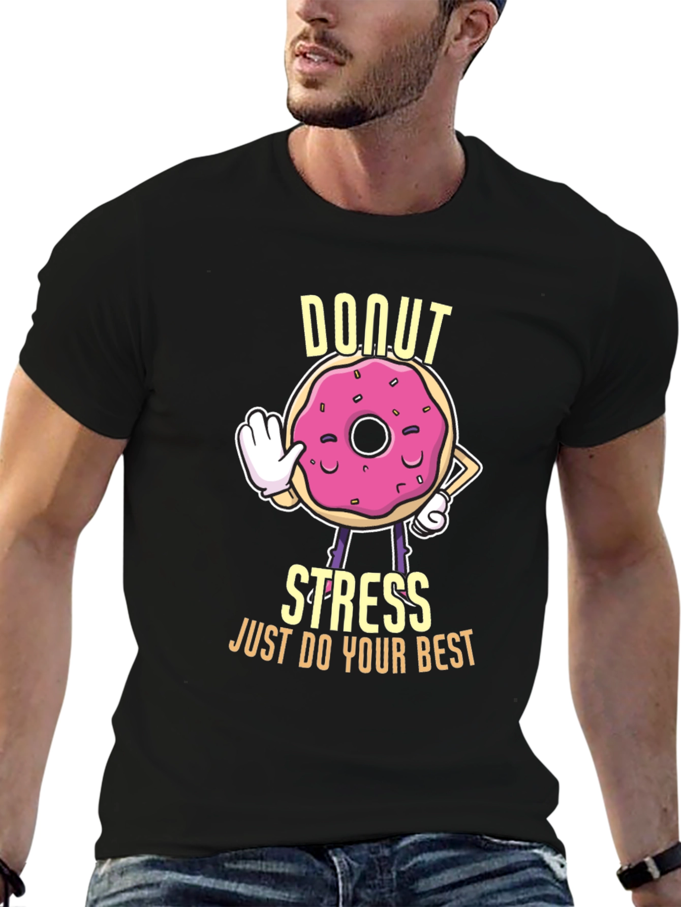 Donut Stress Graphic T-Shirt - Unisex Cotton Tee