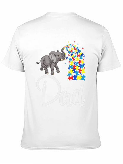 Autism Awareness Elephant Dad T-Shirt