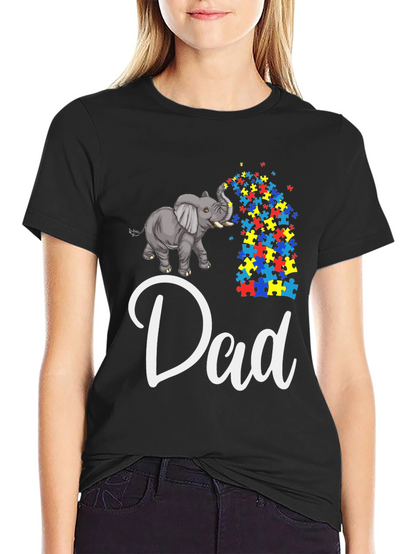 Autism Awareness Elephant Dad T-Shirt