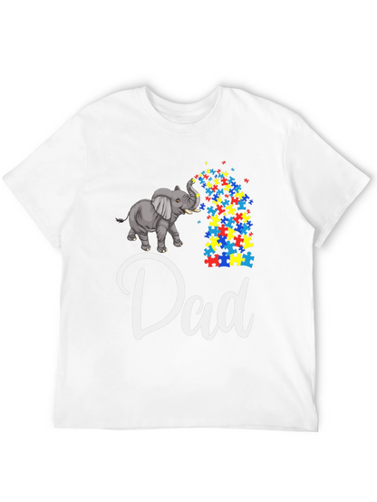 Autism Awareness Elephant Dad T-Shirt