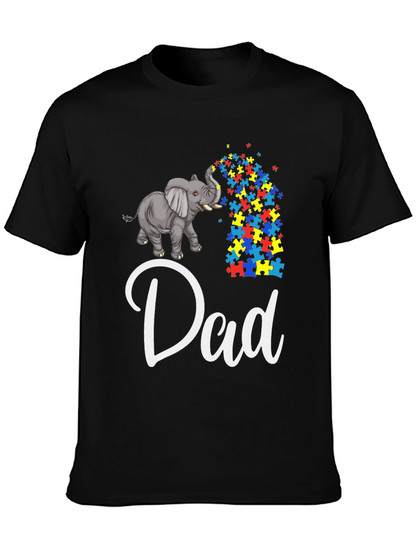 Autism Awareness Elephant Dad T-Shirt