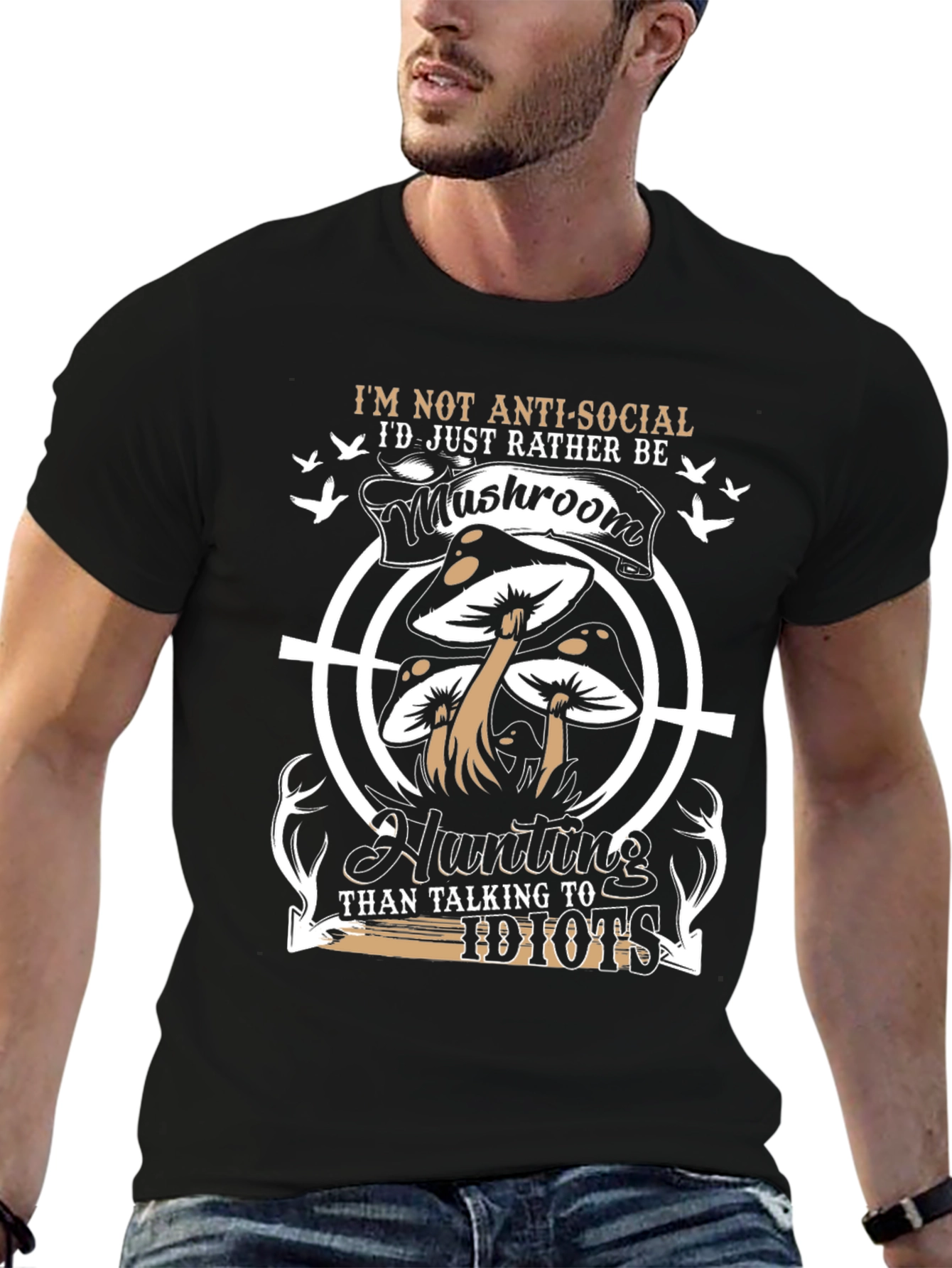 Mushroom Hunting Graphic T-Shirt - Anti-Social Tee