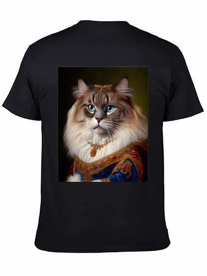 Royal Cat Portrait Black T-Shirt