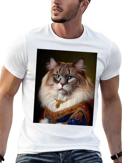 Royal Cat Portrait Black T-Shirt