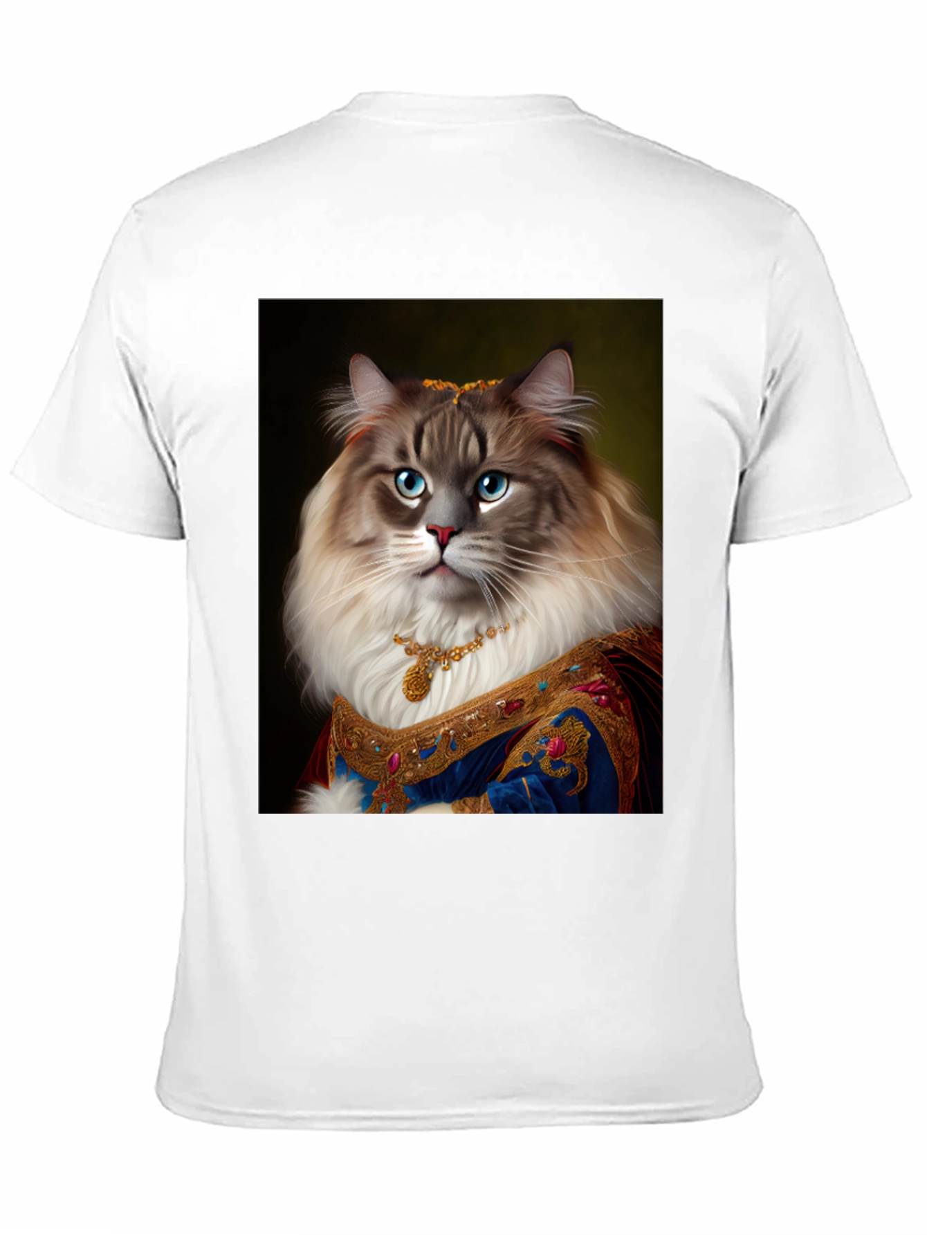 Royal Cat Portrait Black T-Shirt