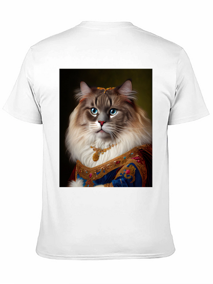 Royal Cat Portrait Black T-Shirt