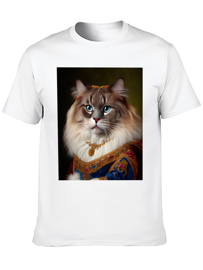 Royal Cat Portrait Black T-Shirt
