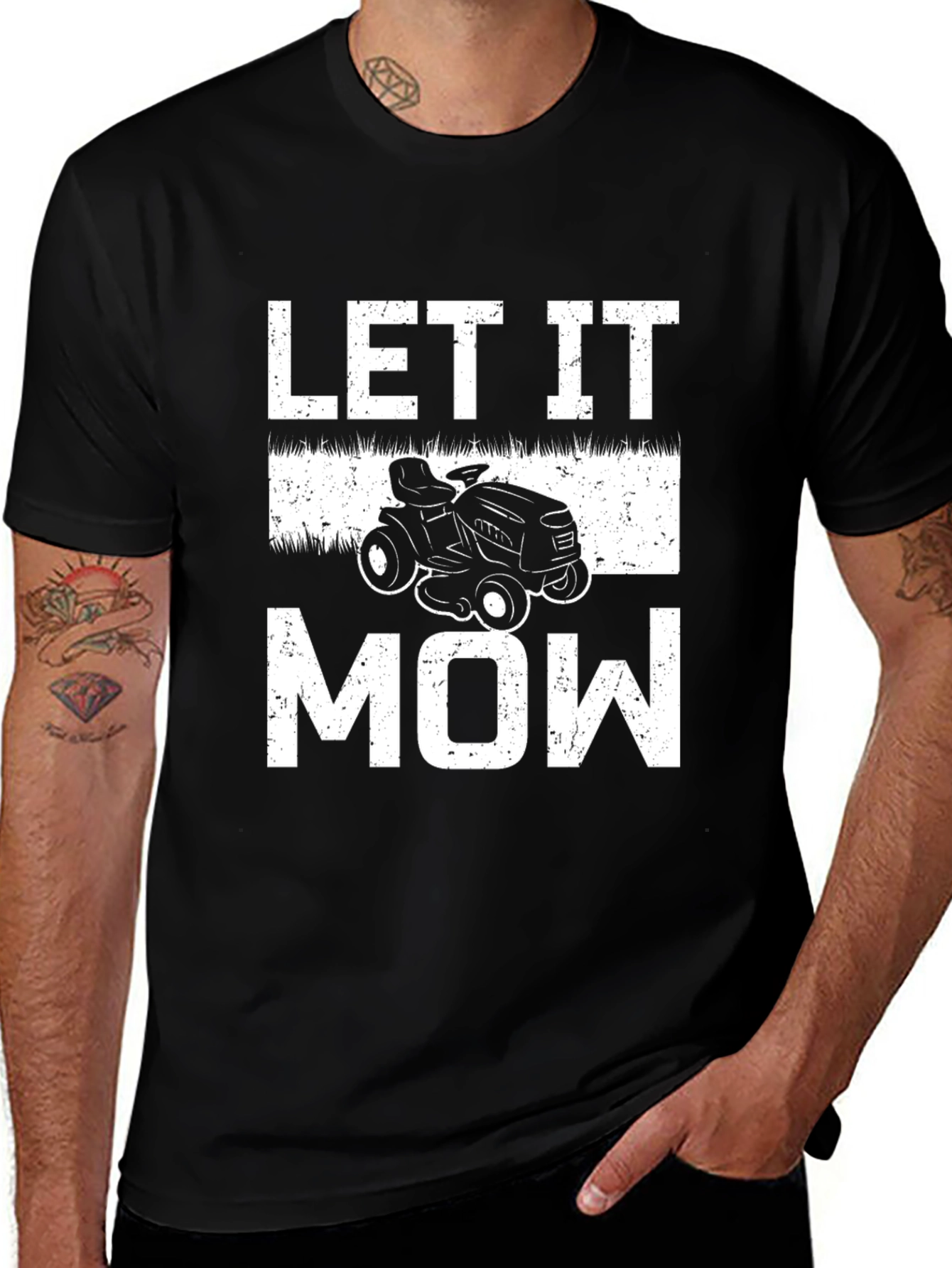 Let It Mow T-Shirt - Lawn Mower Graphic Tee