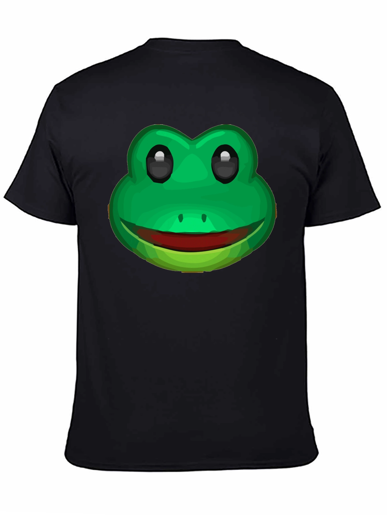 Funny Frog Face Graphic T-Shirt - Black Cotton Tee