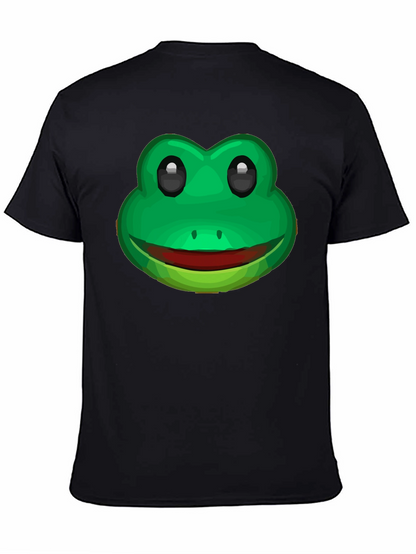 Funny Frog Face Graphic T-Shirt - Black Cotton Tee