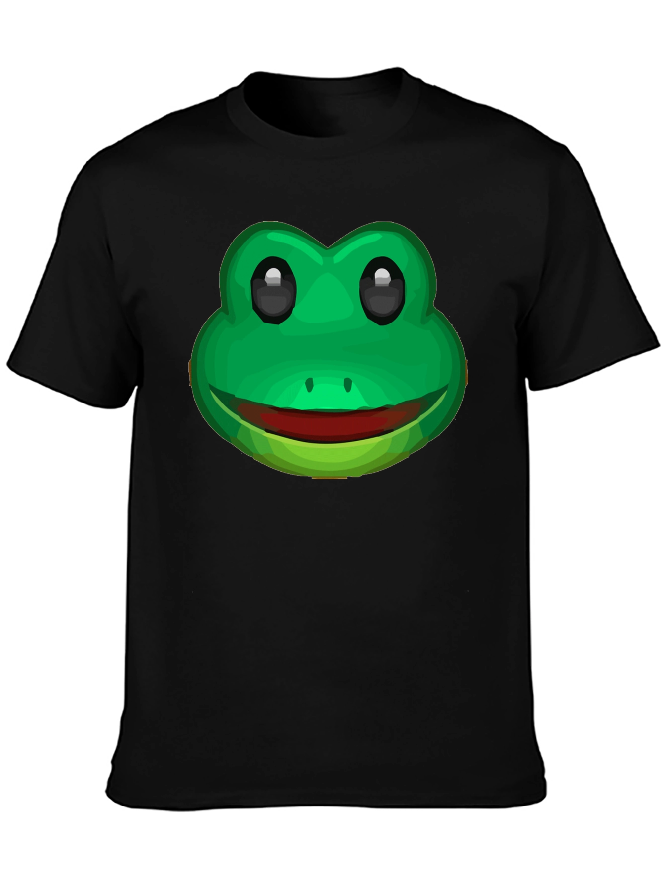 Funny Frog Face Graphic T-Shirt - Black Cotton Tee