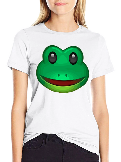Funny Frog Face Graphic T-Shirt - Black Cotton Tee