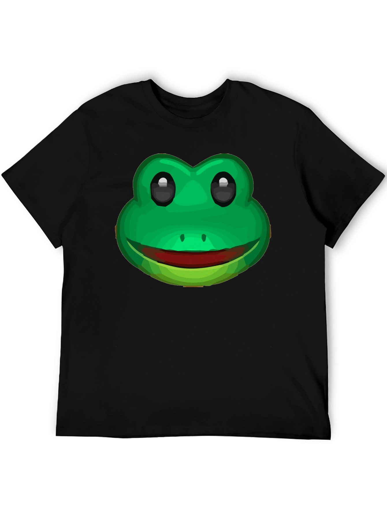 Funny Frog Face Graphic T-Shirt - Black Cotton Tee