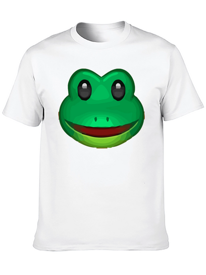 Funny Frog Face Graphic T-Shirt - Black Cotton Tee