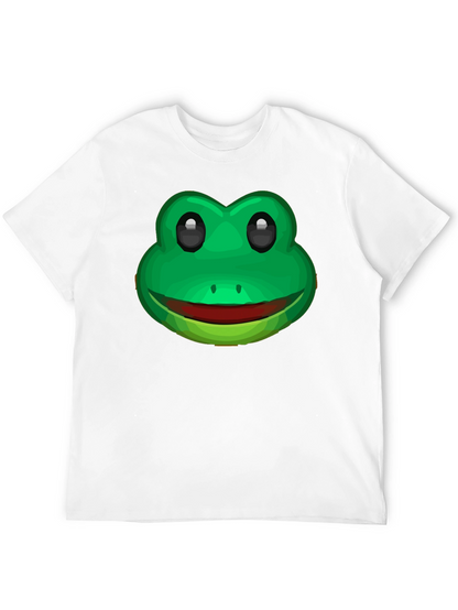 Funny Frog Face Graphic T-Shirt - Black Cotton Tee
