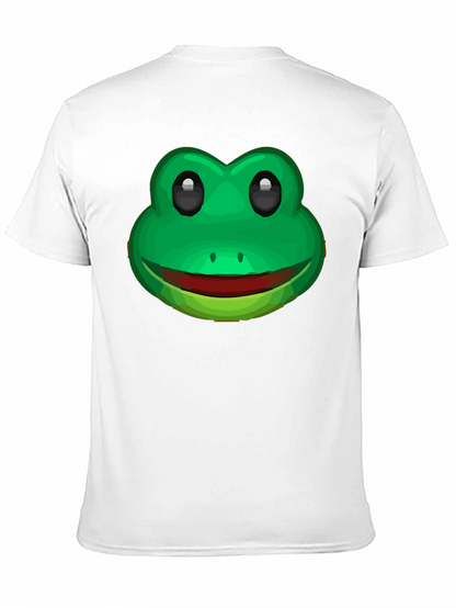 Funny Frog Face Graphic T-Shirt - Black Cotton Tee