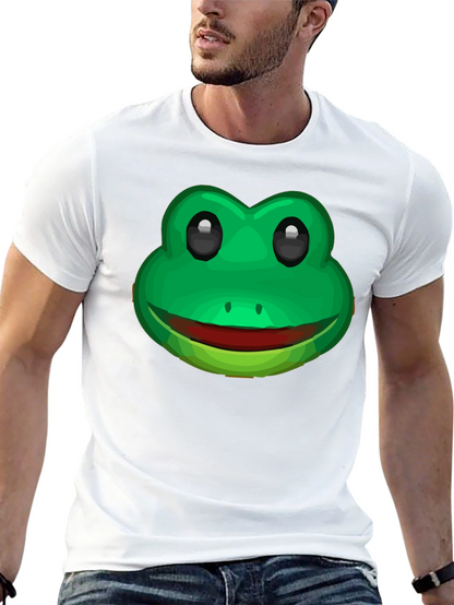 Funny Frog Face Graphic T-Shirt - Black Cotton Tee
