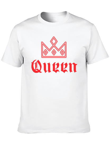 Queen Crown Red Graphic Black T-Shirt