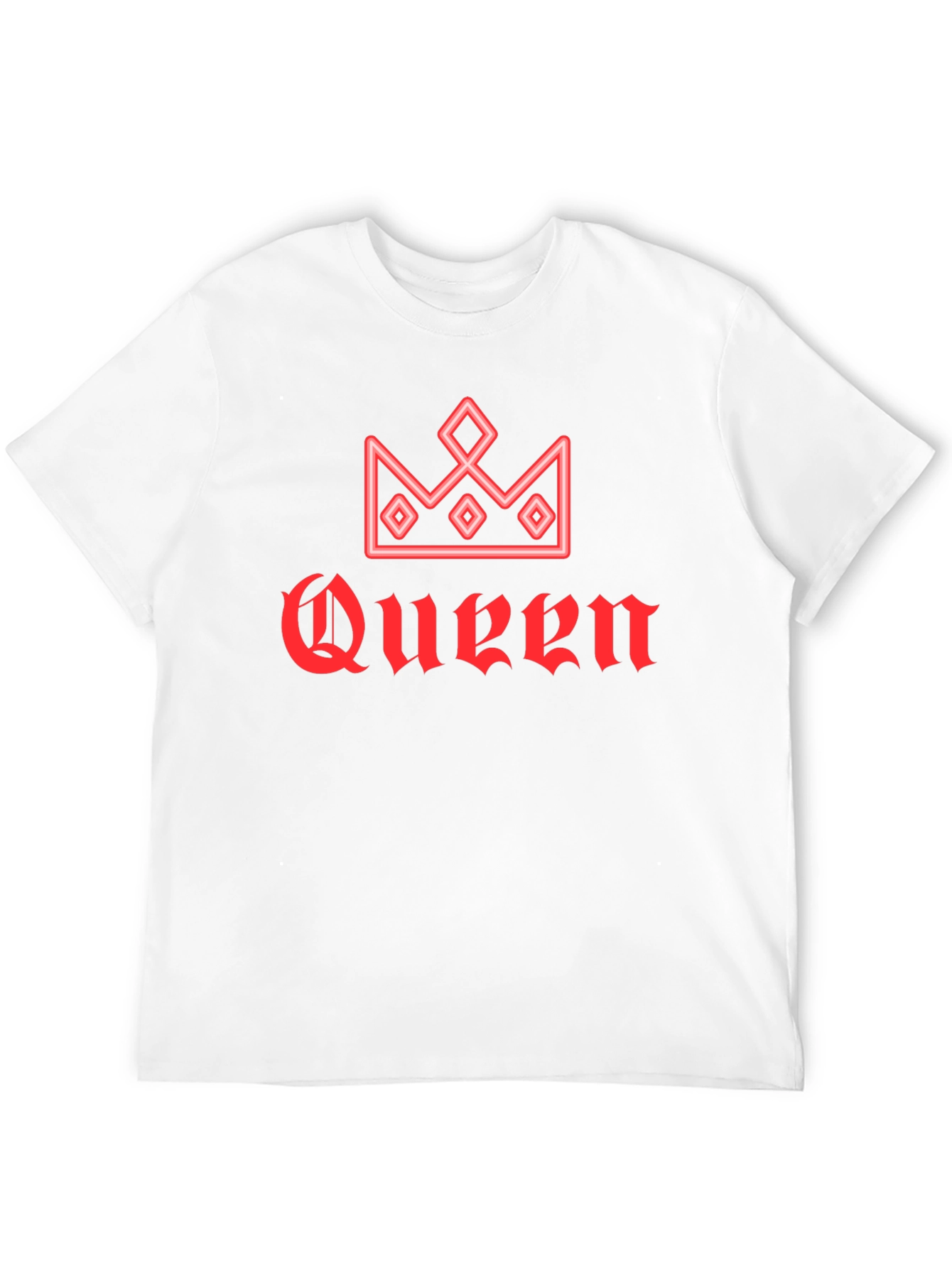Queen Crown Red Graphic Black T-Shirt