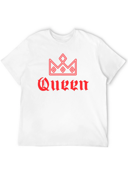 Queen Crown Red Graphic Black T-Shirt