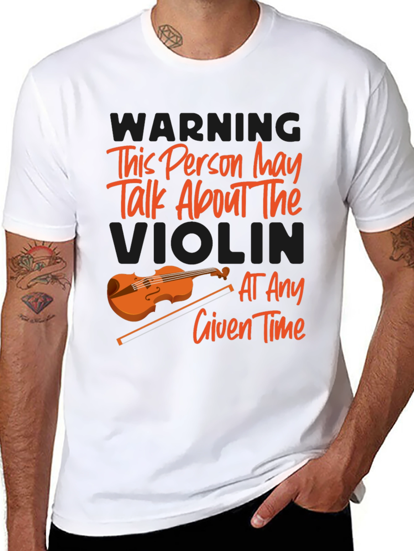Violin Lover T-Shirt: Warning May Talk About Violin!