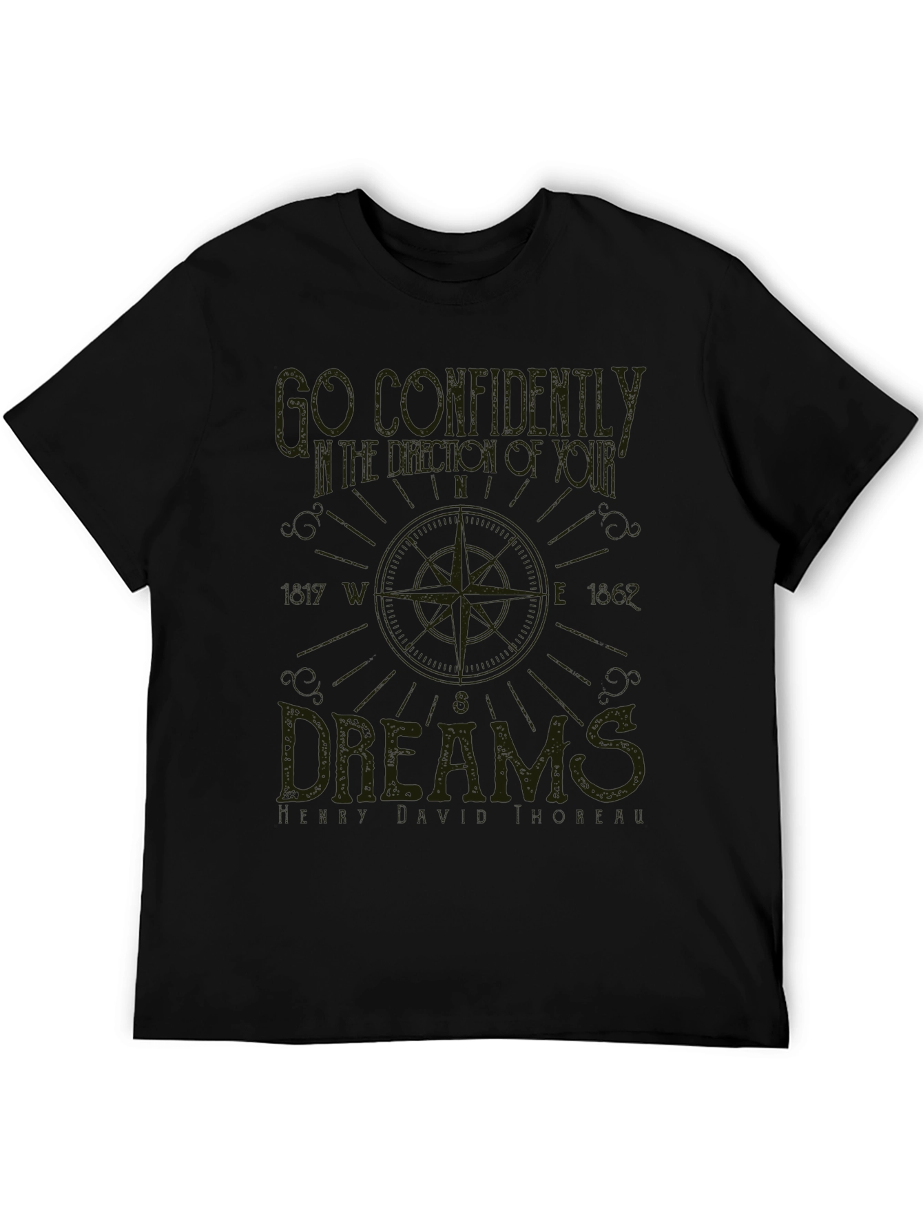 Compass Dreams Graphic Tee - Unisex Black T-Shirt