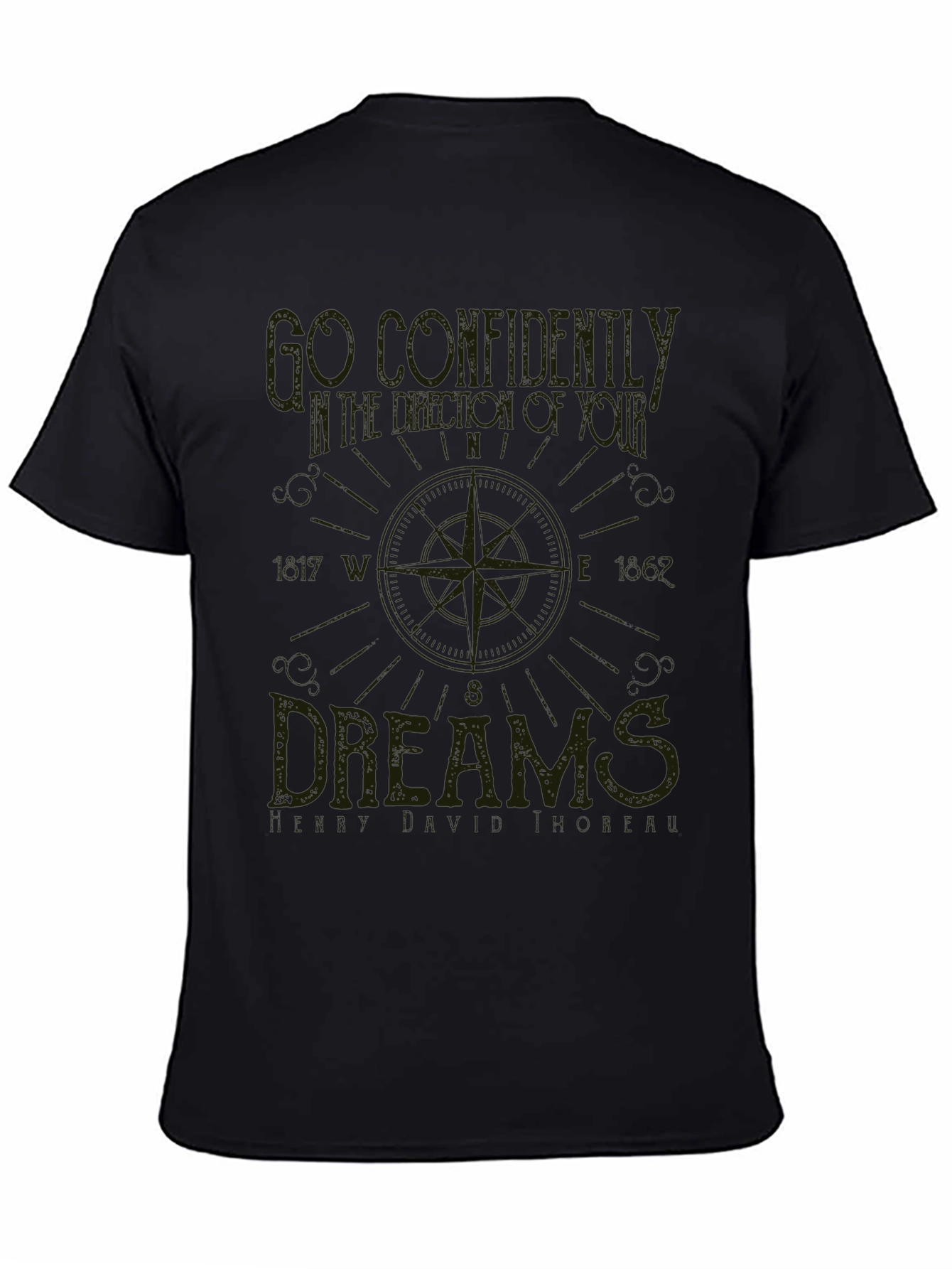 Compass Dreams Graphic Tee - Unisex Black T-Shirt