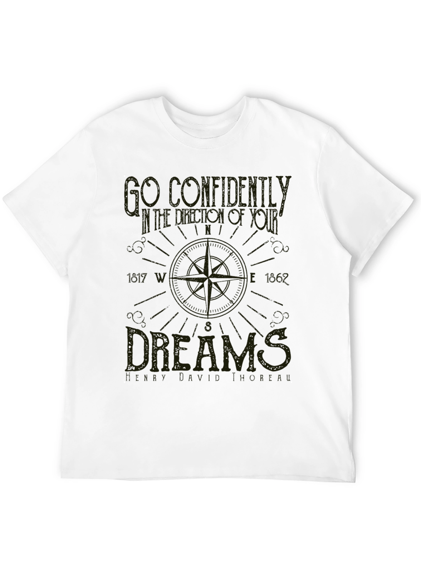 Compass Dreams Graphic Tee - Unisex Black T-Shirt