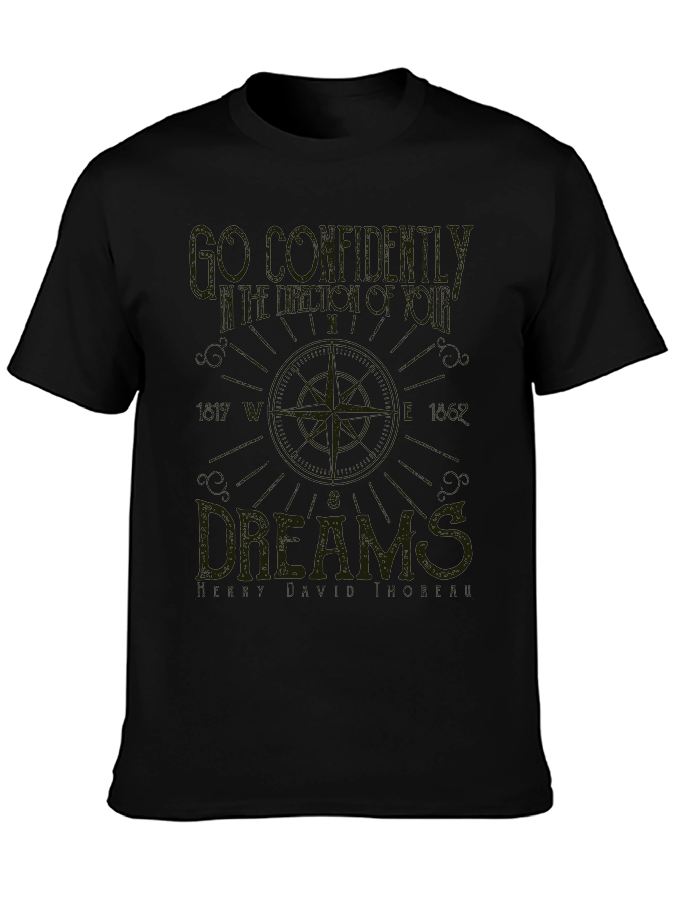 Compass Dreams Graphic Tee - Unisex Black T-Shirt