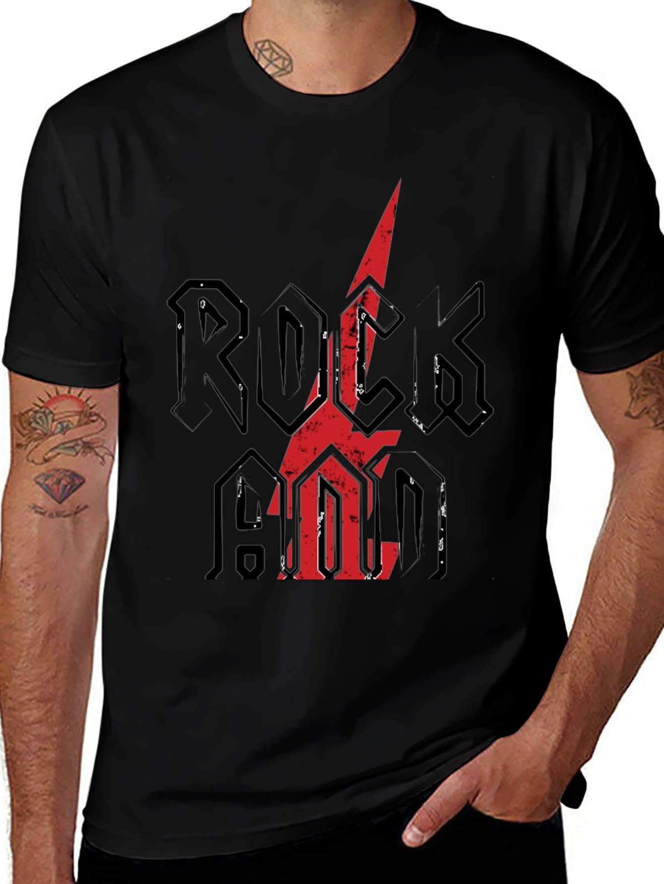 Rock N Roll Graphic Tee - Distressed Print