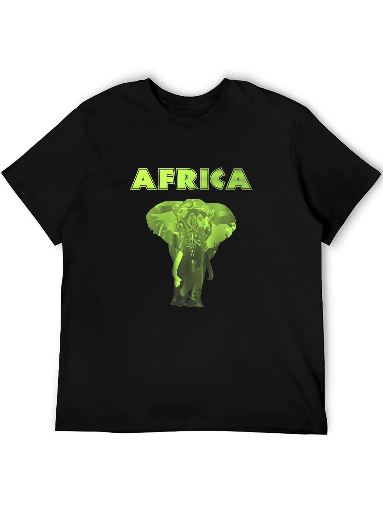 Africa Elephant Graphic Black T-Shirt