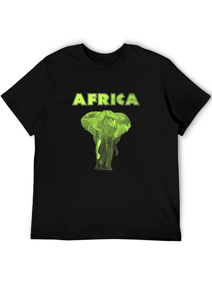 Africa Elephant Graphic Black T-Shirt