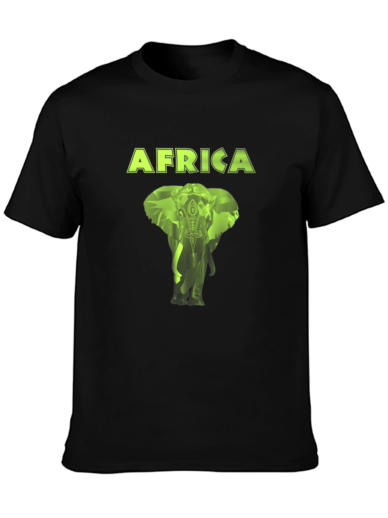 Africa Elephant Graphic Black T-Shirt