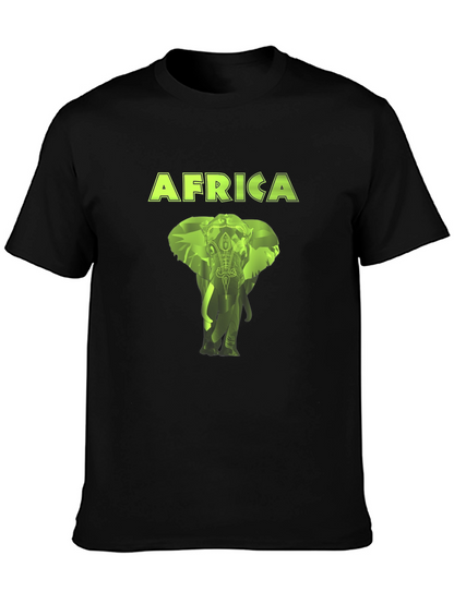 Africa Elephant Graphic Black T-Shirt