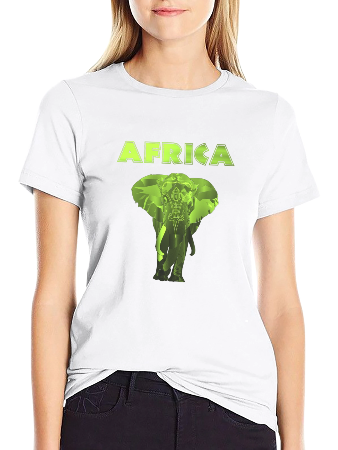 Africa Elephant Graphic Black T-Shirt